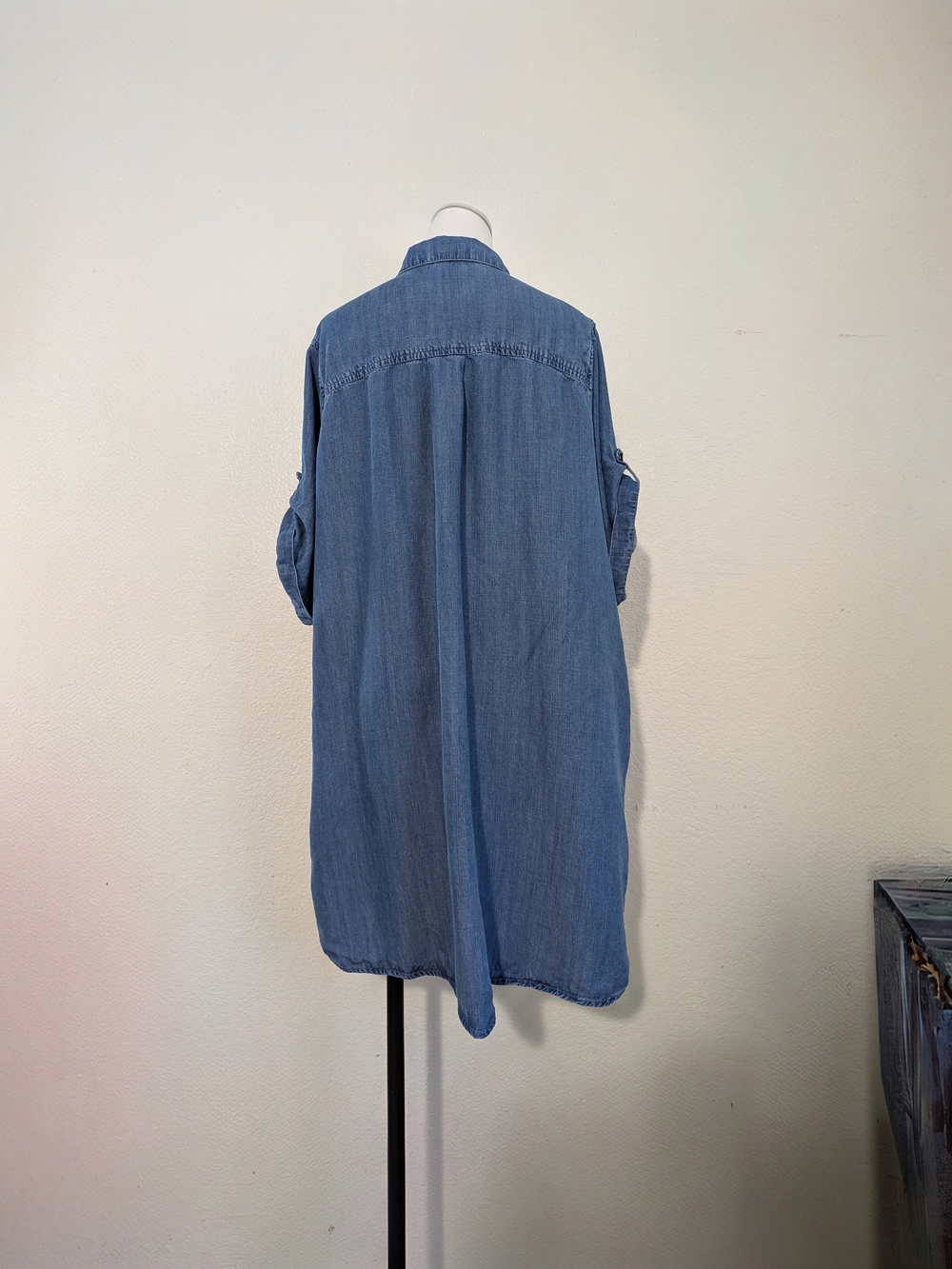 Chelsea & Theodore Blue Denim Tencel Lyocell Dress Side Pockects Size X-Large - Picture 5 of 8